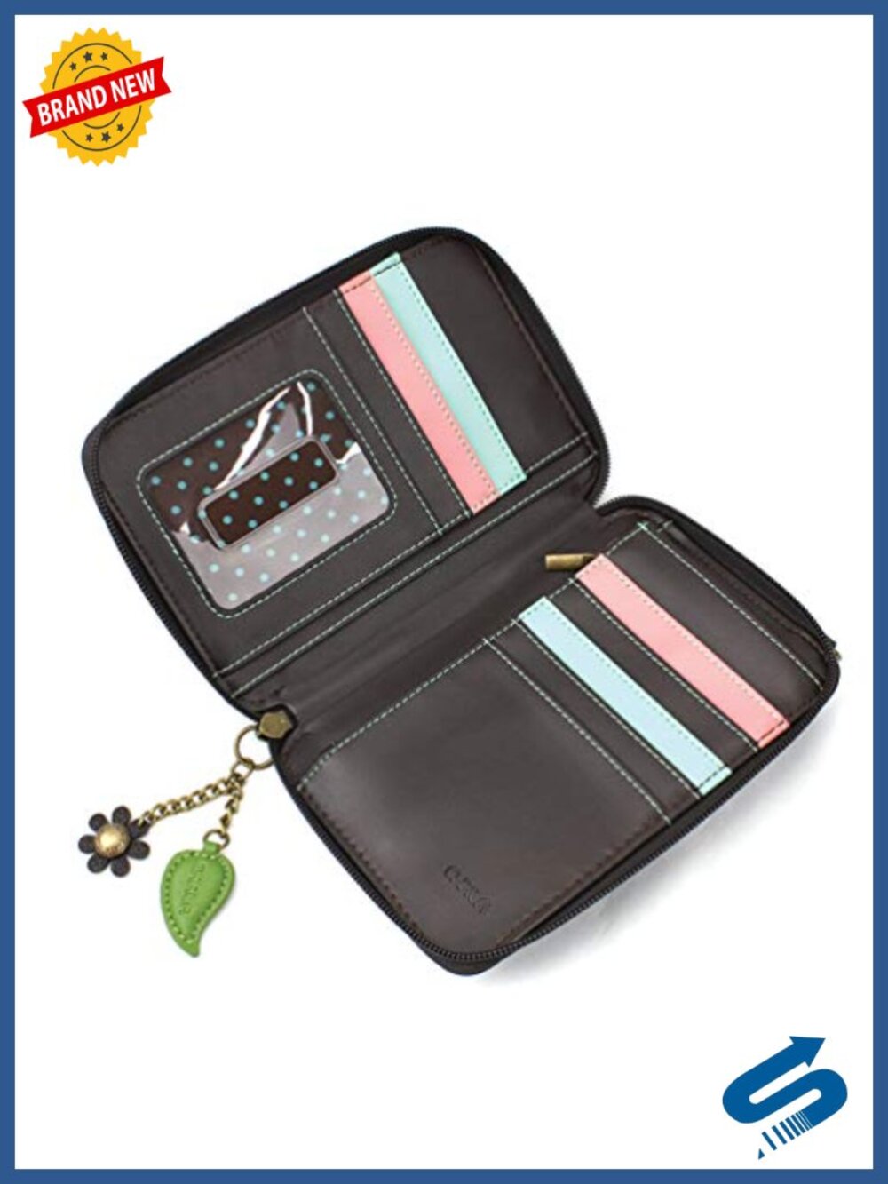 Faux Leather Wallet Crossbody Cell Phone Purse with Adjustable Strap - Picture 3 of 6